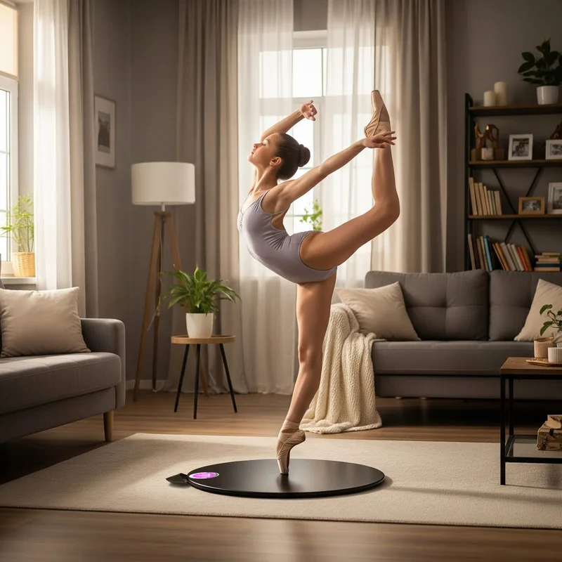 A dancer practicing at home with Dancing Disc